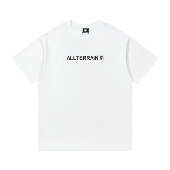 Short-Sleeved T-Shirt With Letter Print White Descente